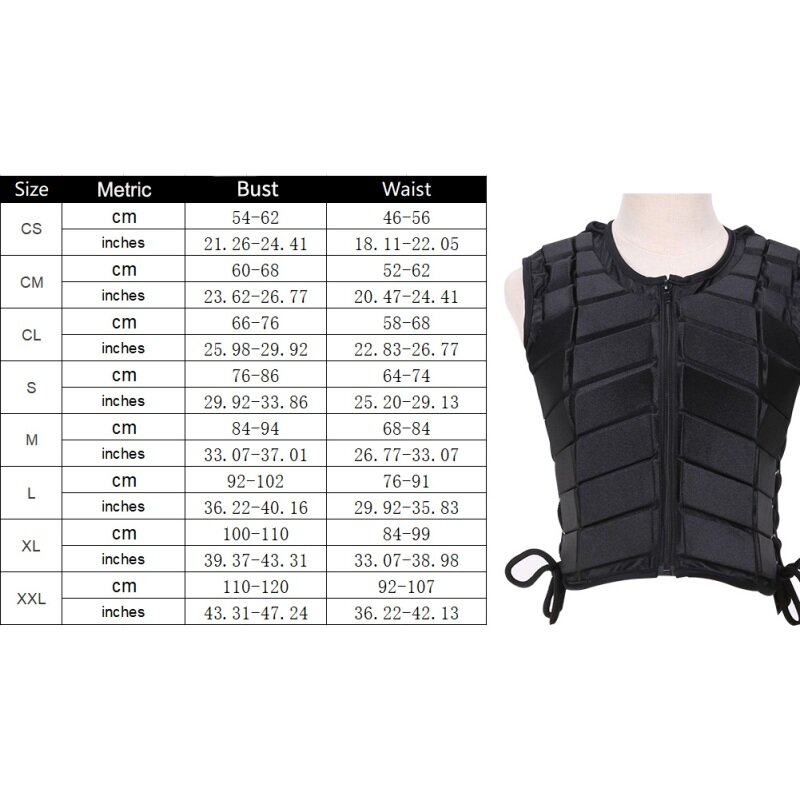 2023 New Horse Riding Vest Thickened Equestrian Protective Gear EVA Padded Waistcoat Safety Accessory Body Protective Sports