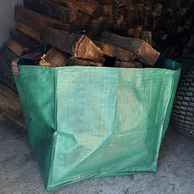 Bolsa de basura cuadrada para jardín, bolsa tejida de PP, reutilizable, gran calle, césped, piscina, hojas, Compost de residuos