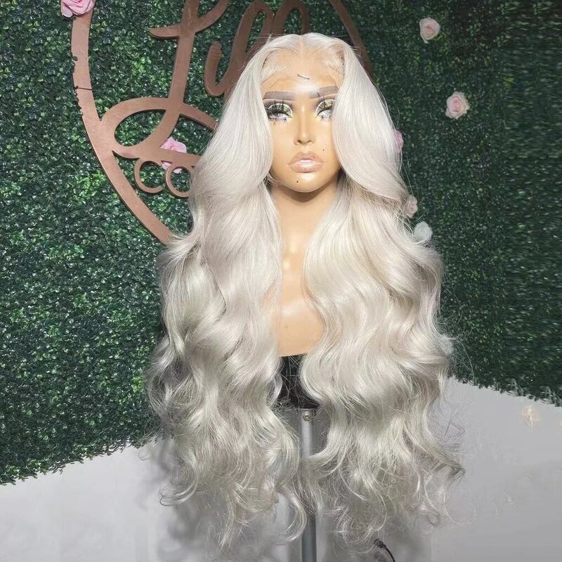 Платиновый светлый кружевной передний парик длинные волнистые синтетические волосы ежедневное использование Платиновые парики термостойкий косплей вечерние Drag Queen