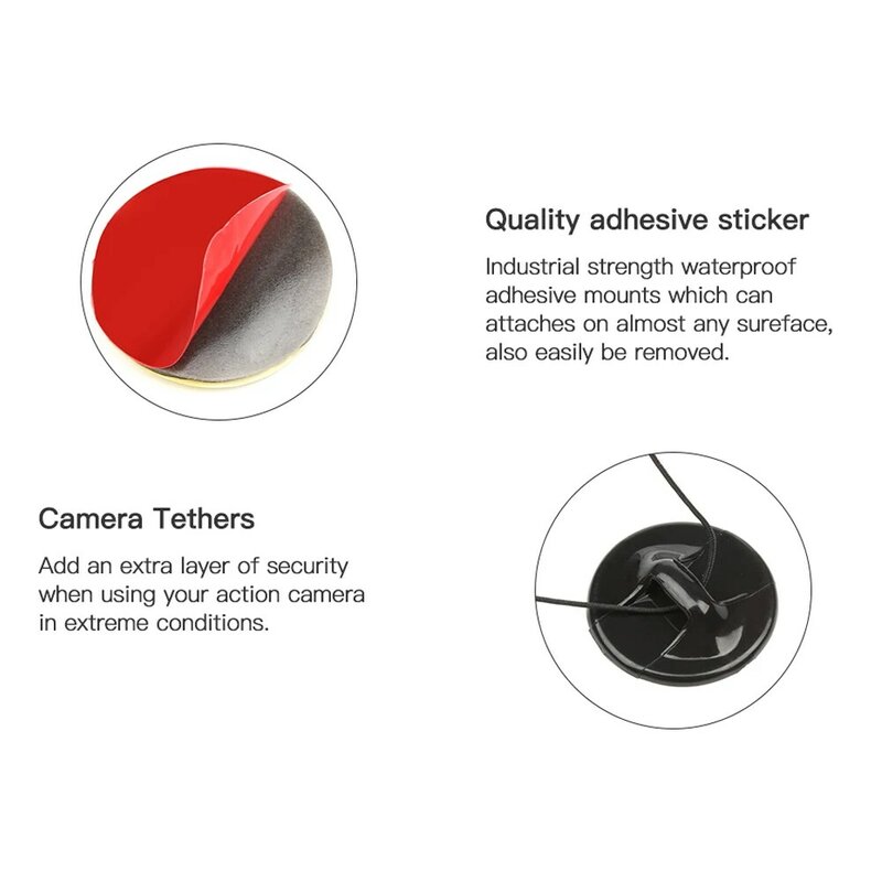 Wholesale Surfen Sicherheit Verschluss Versicherung Tethers Berg Adhesive Aufkleber für Gopro Hero 7 6 5 SJCAM SJ4000 Xiaomi Yi 4K h9 Zubehör
