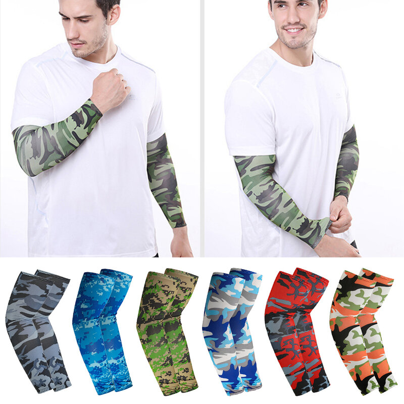 Tattoos Arm Sleeves Hand Cover Sun UV Protection Cooling Sports Sleeve Breathable Cycling Camouflage Fishing Running Arm Sleeves