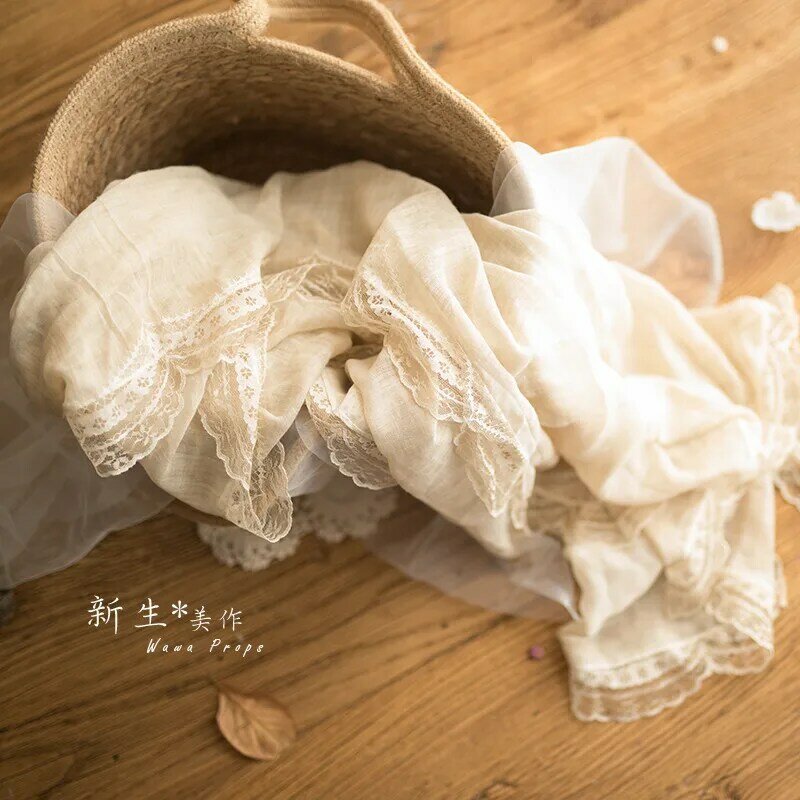 180x9 5cm zdjęcie noworodka rekwizyty Wrap akcesoria miękkie koronki przędza bawełniana koc dziewczynka zdjęcie noworodka Flokati pozowanie Prop