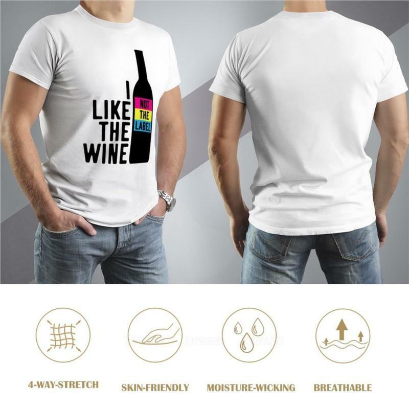 Camiseta masculina com estampa animal com decote em O, camisetas pretas, não gosto do vinho, tops de algodão para meninos