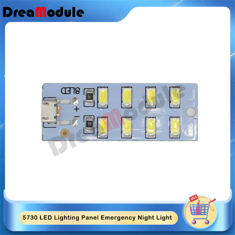 Módulo LED 5730 SMD 5V ~ 470mA, Panel de iluminación Micro LED USB blanco, luz nocturna de emergencia, 8/12/16/20 unidades