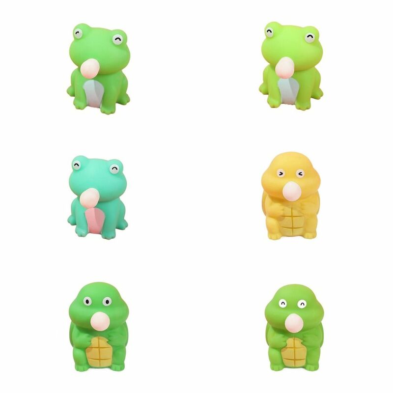 Frog Squeeze Bubble Spitting Toys Fun Pinching Music Blow Bubble Soft Pinch Toys Pu Tortoise Pinch Fidget Toy Girls