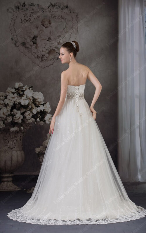 Elegante abito da sposa avorio colore brillante Tulle a-line abiti da principessa da sposa 2024 donne senza spalline su misura Vestidos De Noche