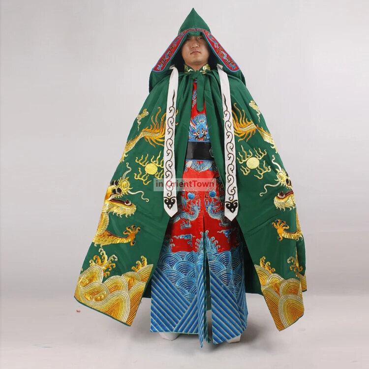Ricamo Dragon Dramaturgic pechinese emperor mantello Costume China operas costume Carnival Chinese Beijing Opera Drama mantello