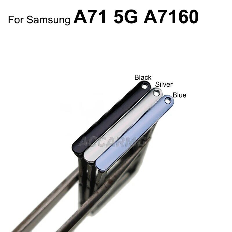 Aocarmo Voor Samsung Galaxy A71 5G SM-A7160 Simkaart Dual + Single Sim Tray Slot Houder Vervangende Onderdelen