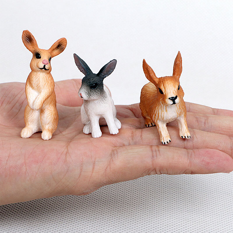Mini Rabbit Model for Kids, Farm Pastur Simulation Coelho, Action Figures, Cognição de animais, Aparelhos didáctico precoce, Cognição Brinquedos