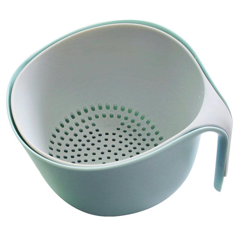 2-in-1 Washing Colander Bowl Food Strainers with Long Grip Non Slip Base for Fruits Vegetable