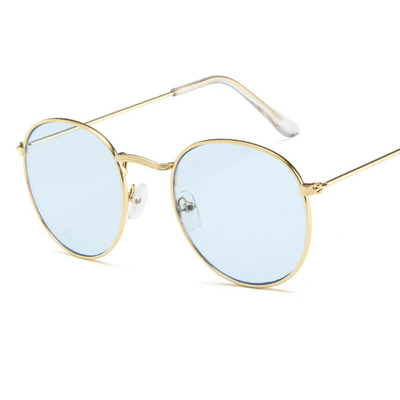 2023 metal pequeno redondo quadro óculos de sol mulher do vintage marca viagem clássico cor filme óculos sol gafas de sol para hombre