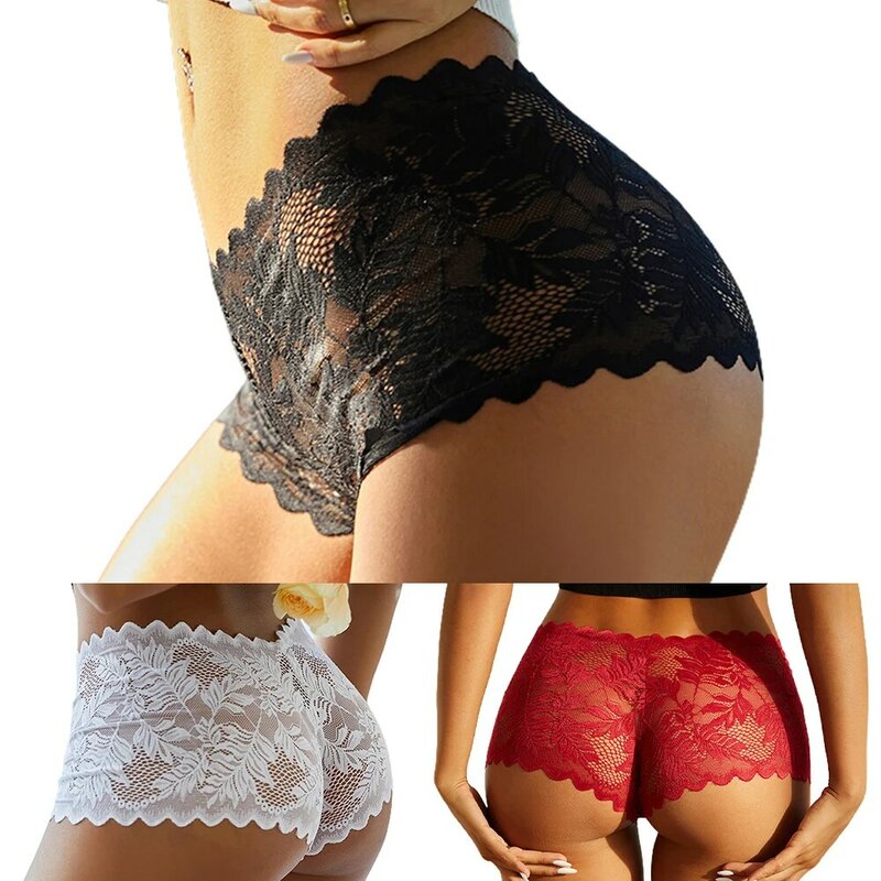 Sexy Mesh Lace Briefs For Women Vintage Low Rise Hollow Out Ladies Intimates Bodycon Lingerie Hot Girls See-Through Panties 2023