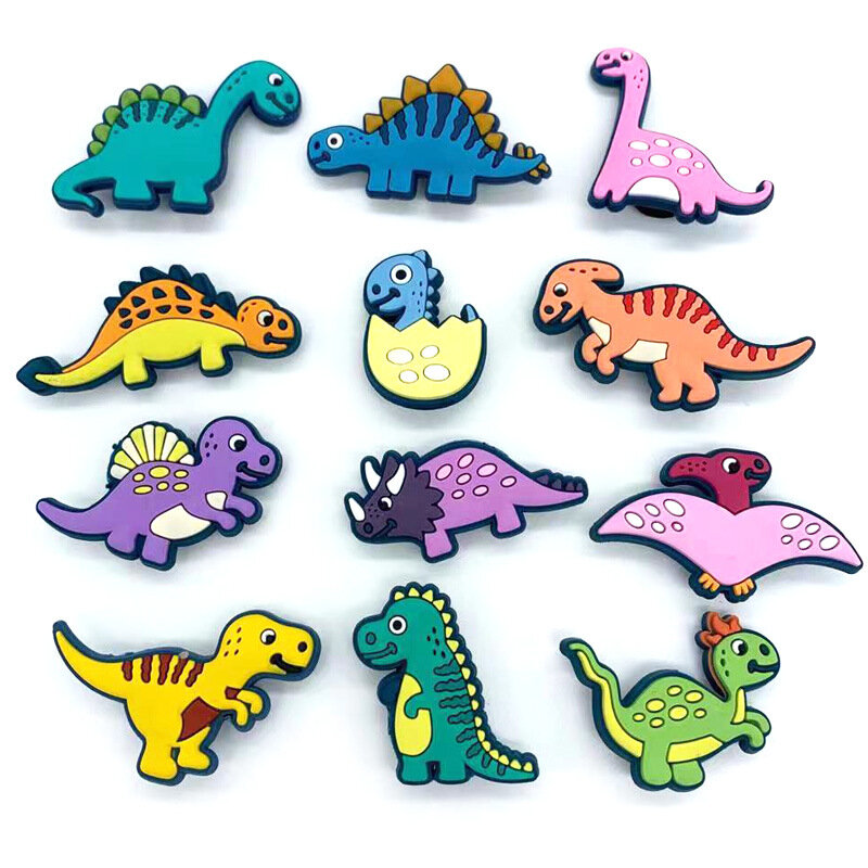 Cute Animal Dinosaur Shoe Encantos para Crianças, Cartoon Panda Color, Sandálias DIY, Acessórios Fivela, Decoração, Meninos e Meninas, Party Gift, Hot, 1Pc