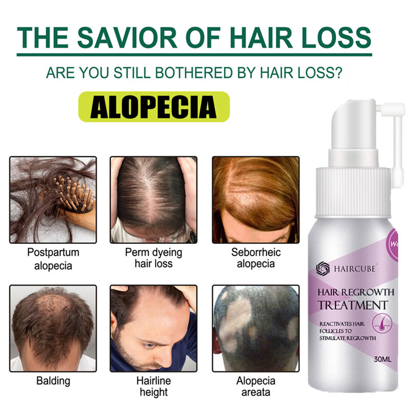 O cabelo rápido do pulverizador do crescimento do cabelo cresce o óleo essencial para produtos dos cuidados capilares dos homens/mulheres anti tratamento do couro cabeludo da beleza do tratamento da perda de cabelo