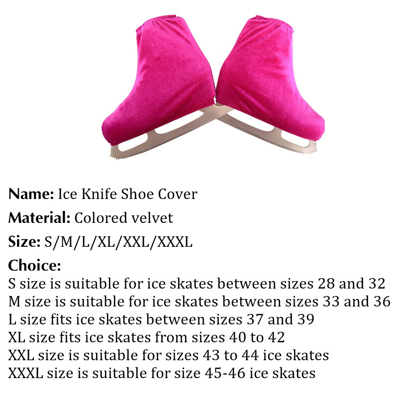 Velvet Figure Ice Skate Boot Covers, Protetor para Ice Roller, Calçado Esportivo de Hóquei no Gelo, Protetor, 1 Par