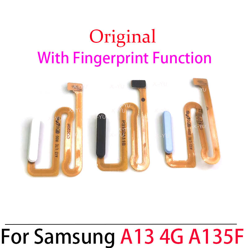 Оригинал для Samsung Galaxy A13 4G 5G A135F A136B Главная Кнопка Датчик отпечатков пальцев возврат питания гибкий кабель