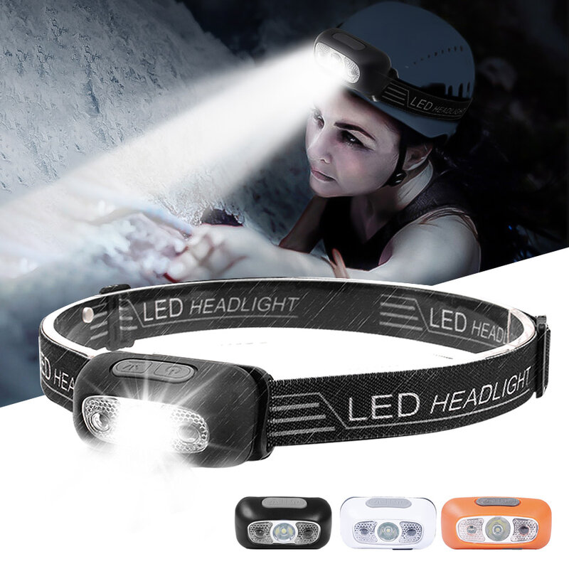 Mini USB Rechargeable LED Headlamp Body Motion Sensor Headlight Camping Flashlight Outdoor Light Fishing Portable Torch Lamp