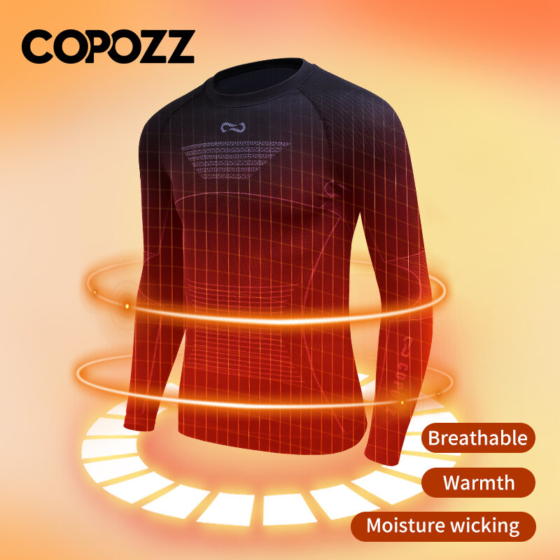 COPOZZ Men Women Ski Thermal Underwear Sets Sports Quick Dry Tracksuit Fitness Workout Exercise Tight Shirts Jackets Sport Suits