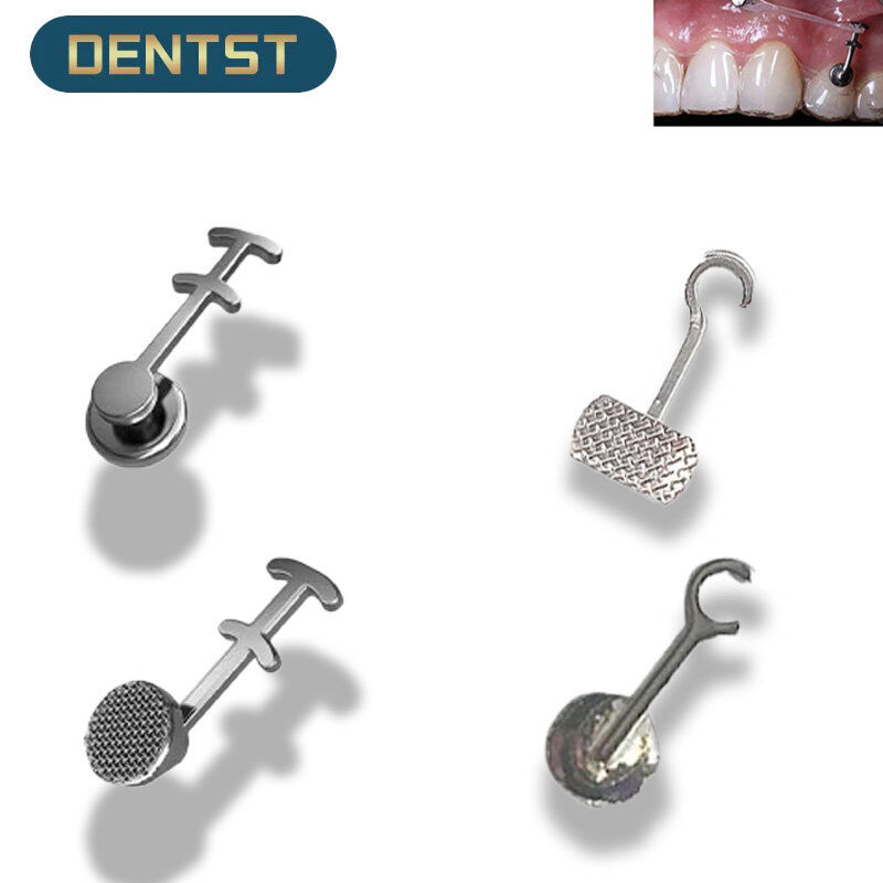 10 pz dentale ortodontico gancio crimpabile gancio curvo tubo buccale Bondable per staffe bretelle Archwires