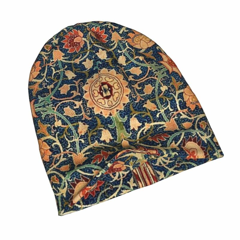 Topi Bonnet Pria Wanita topi tipis William Morris Floral musim gugur topi hangat musim semi Hip Hop topi beanie Skullies