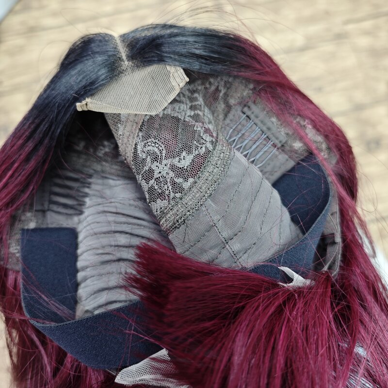 180% Плотность прямой боб парик T1B-99J цвет человеческие волосы парик 2x6 Кружева Короткие Прямые Цветные боб парик предварительно выщипанные бразильские волосы парик