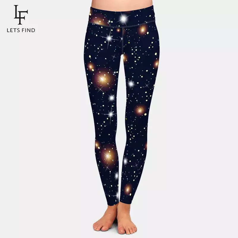 LETSFIND – legging de Fitness taille haute pour femme, vêtement moulant élastique avec impression de ciel nocturne 3D et d'étoiles, nouvelle collection