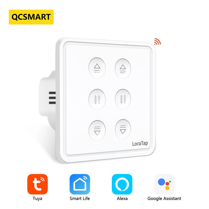 Qcsmart-電気シャッター,双方向カーテンスイッチ,リモコン付きブラインド,ドアタイマー,Google Homealexa