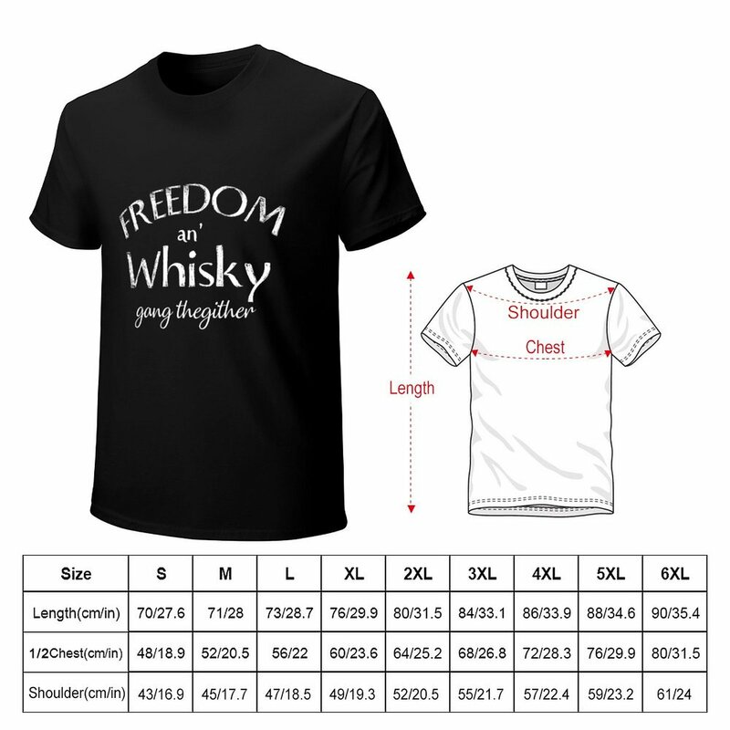 Freedom and Whisky Gang thegither t-shirt funnys top t shirt uomo