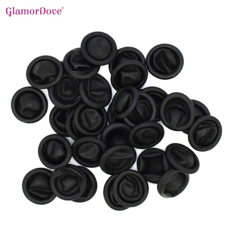 5Pcs Pre-bonded Keratin Hair Extension Tool Black Color Silicone Finger Protector Guard Disposable Latex Finger Cots