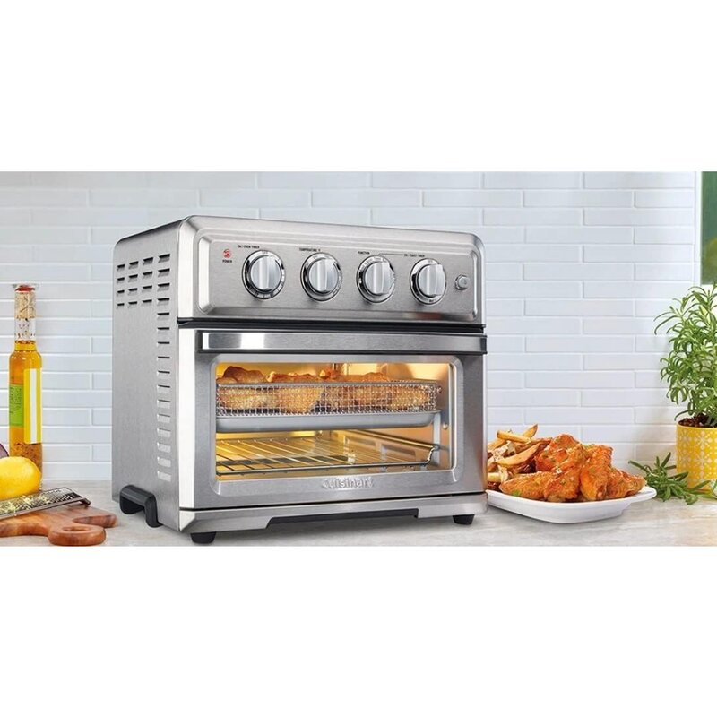Air Fryer + Convection Toaster Oven , 7-1 Oven with Bake, Grill, Broil & Warm Options, Stainless Steel, TOA-60