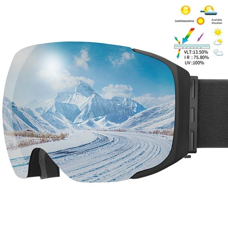 Gafas de esquí magnéticas profesionales de invierno, máscara de esquí de doble capa, antiniebla, UV400, Anti-UV, lentes intercambiables