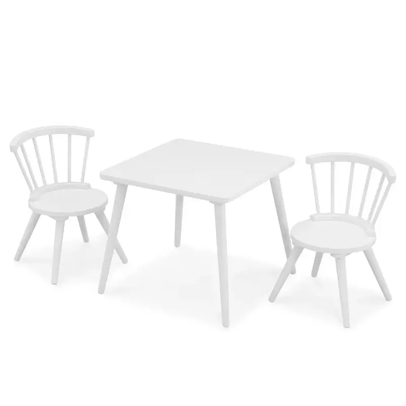 Zestaw krzeseł stół z drewna dla dzieci (w tym 2 krzesła)-idealne do sztuki i rzemiosła, przekąsek, nauczania w domu, prac domowych i innych