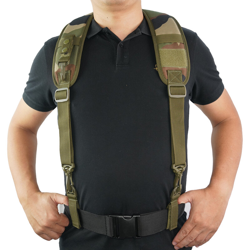 MeloTough Tactical Suspender Duty Belt Braces Padded Adjustable Tool Belt Suspender dengan Key Holder