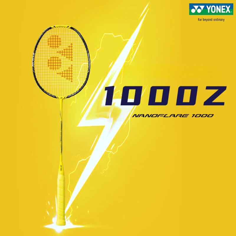 Yonex-raqueta de bádminton yy ultraligera, fibra de carbono, Flash NF 1000Z, tipo de velocidad amarillo, aumento de oscilación profesional