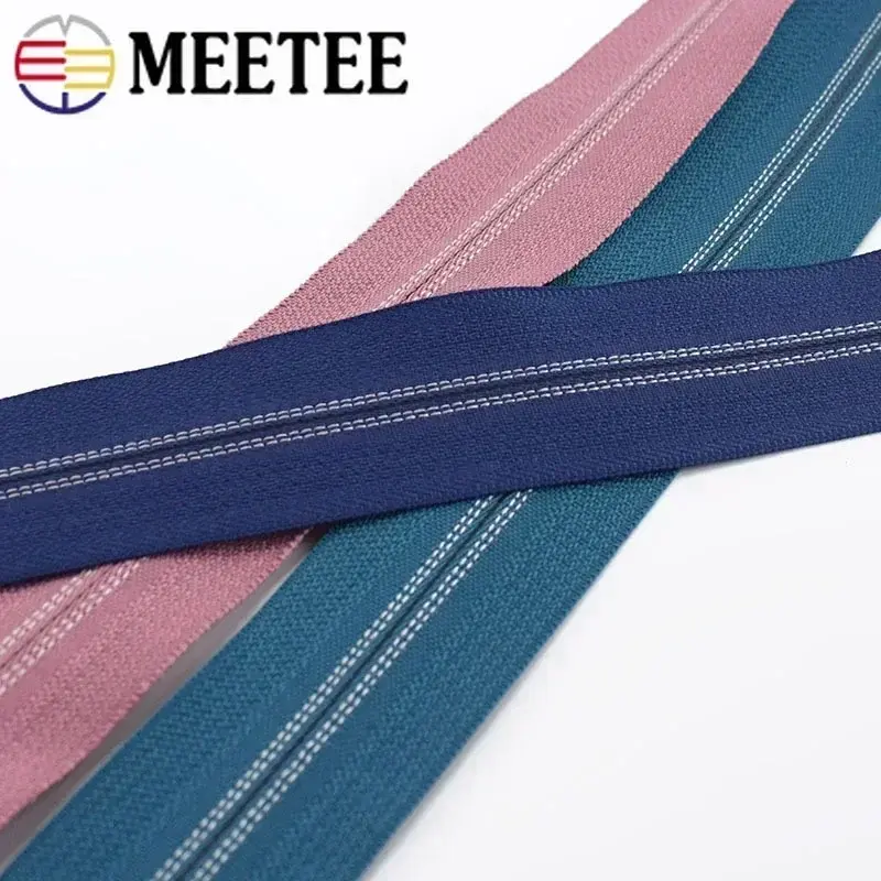 5# RoseGold Plastic Coil Zippers Tapes for Sewing Bag Nylon Zipper Sliders DIY Zips Per Meter Pulls Garment Accessories