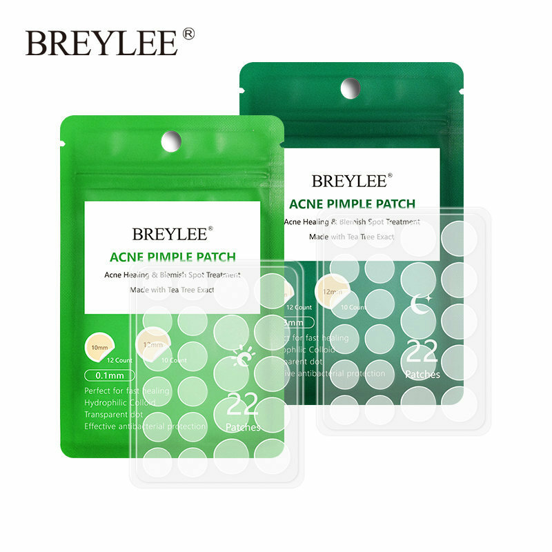 BREYLEE-Parche de eliminación de espinillas y acné, mascarilla para el tratamiento del acné, limpiador de manchas, herramienta para el cuidado de la piel de la cara, resistente al agua, 22 parches