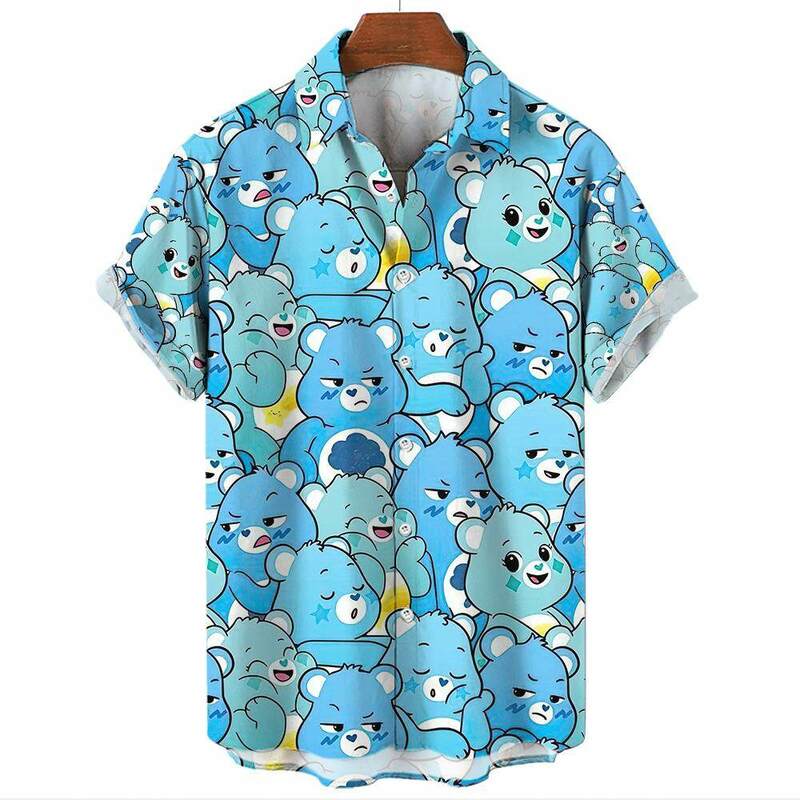 Camisa Unisex de manga corta con estampado 3d de oso pequeño para hombre, ropa informal, pato amarillo, Verano