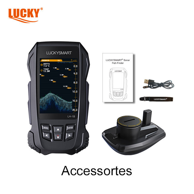 Luckysmart Portable Fish Finder LH-1B 3.5inch 3.7V Lithium-ion Battery Colored Dot-Matrix Display With Type W Wireless Sensor
