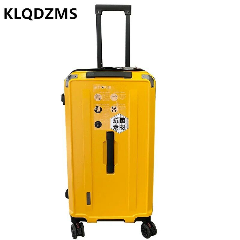 KLQDZMS 와이드 팻 맨 대용량 수하물 학생 음소거 유니버설 휠 두꺼운 트롤리 케이스 튼튼한 튼튼한 가방