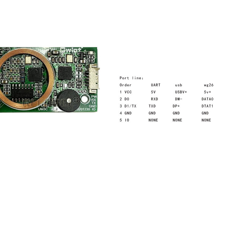 Módulo Leitor RFID Sem Fio para Vários Cartões, 13.56MHz, 125KHz, Frequência Dupla, UART, USB, Wear ID, IC, Leitor de Cartões de Alto Desempenho