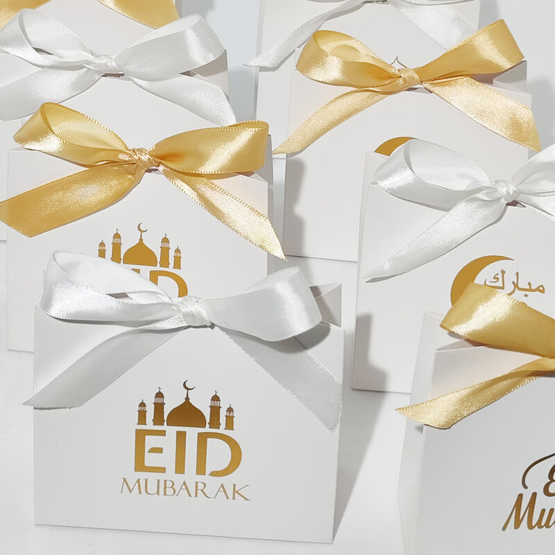 Glück Ramadan Eid Mubarak Favor Boxen Behandeln Candy Box Party Favors Eid Mubarak Goodie Schokolade Keks Boxen