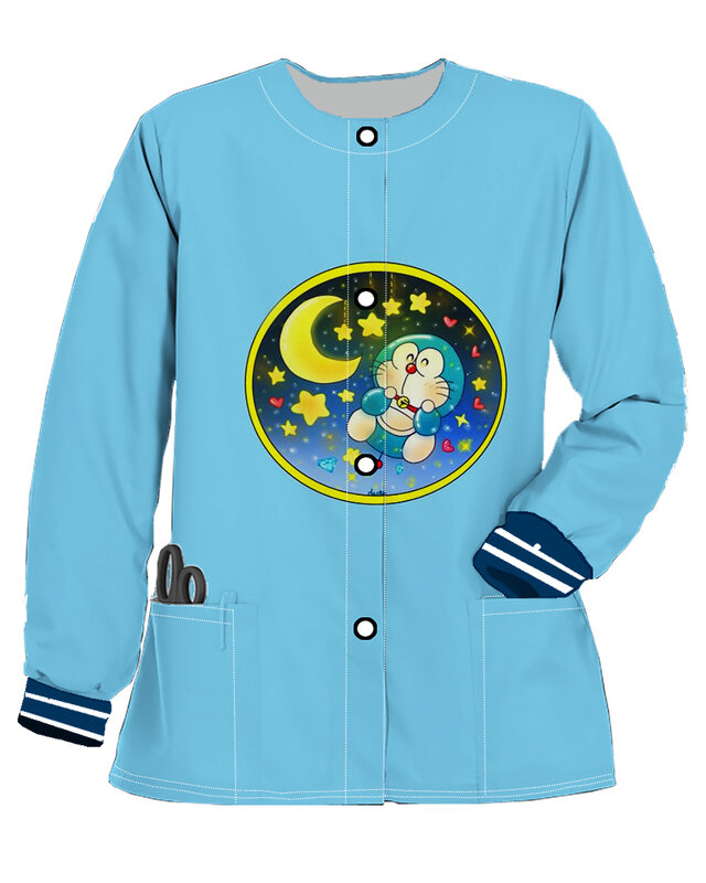 Chaqueta de enfermera con bolsillo para mujer, cárdigan de manga larga con botones coreanos, abrigo japonés, ropa de otoño e invierno, 2023