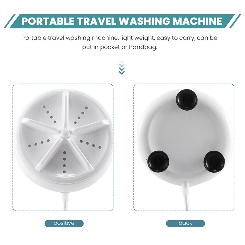 Osobista pralka obrotowa, przenośna technologia turbiny ultradźwiękowej, maszyna do mycia brudu do podróży rodzinnych