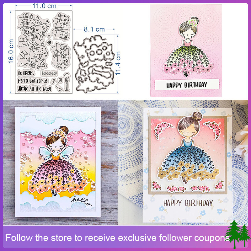 Dancing Girl New Stamps and Dies 2023 for Card Making Photo Album DIY Scrapbooking Stencil Christmas Paper Decor Craft Supplies