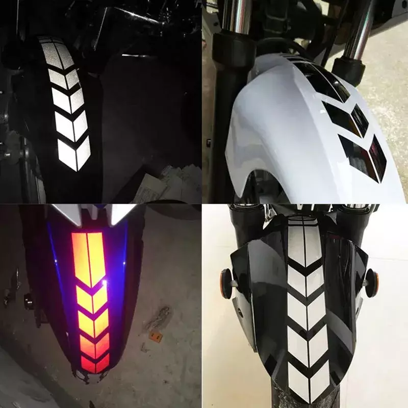 Motorcycle Arrow Stripe Stickers Fender Paste Universal Waterproof Oilproof Reflective Motorbike Tape Decal Moto Accessories
