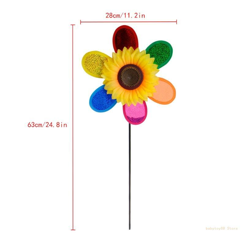 Y4UD Colorful Sequins Windmill Wind Spinner Home Garden Yard Decoration