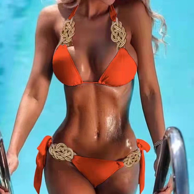 Bikini con realce para mujer, traje de baño Sexy, conjunto de Bikini brasileño, ropa de playa, 2024