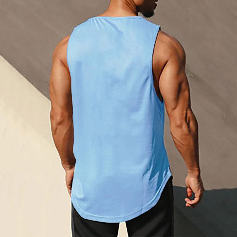 Gym Fitness Muscle Singlets Men Workout Tank Tops Bodybuilding Shirt Summer Sleeveless Quick Dry T-Shirt Man Running Sport Vest