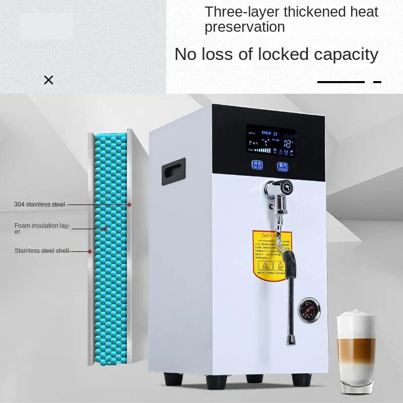 Máquina de espuma de leche de calentamiento de vapor inteligente, máquina antiquemaduras, toma de agua automática, tienda de té de leche comercial, motor de vapor