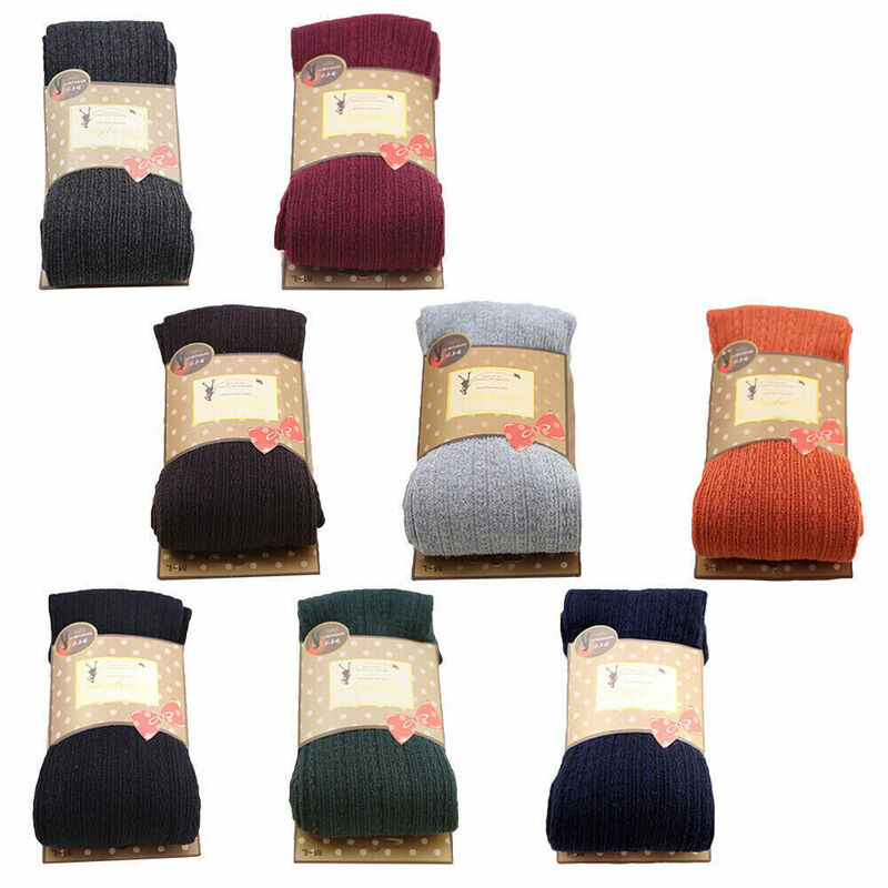 Pantimedias de punto de algodón para mujer, medias cálidas a rayas de Color caramelo, sin pies, accesorios para invierno, 2023